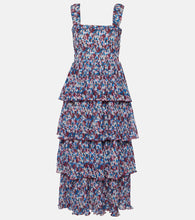 Ganni Floral pleated georgette midi dress