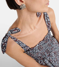 Ganni Floral tiered georgette minidress