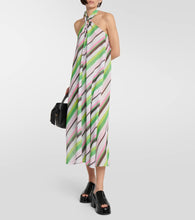 Ganni Halterneck chiffon midi dress