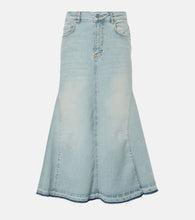 Ganni High-rise denim midi skirt - Ganni 高腰牛仔中长半身裙