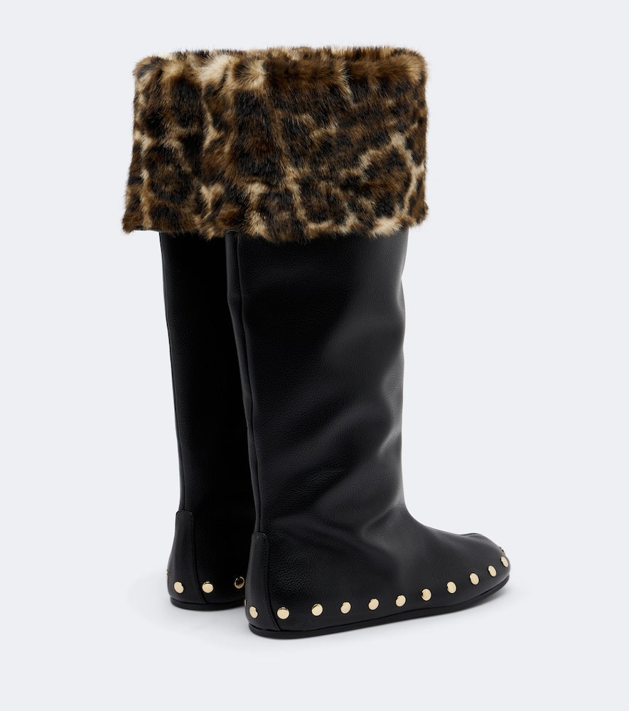 Ganni Jenny studded knee-high boots