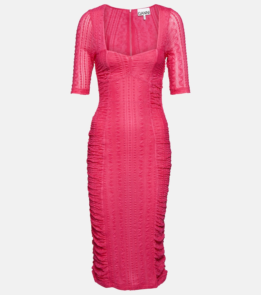 Ganni Lace midi dress. Ganni蕾丝中长连衣裙