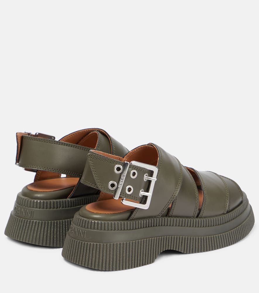 Ganni Leather platform sandals
