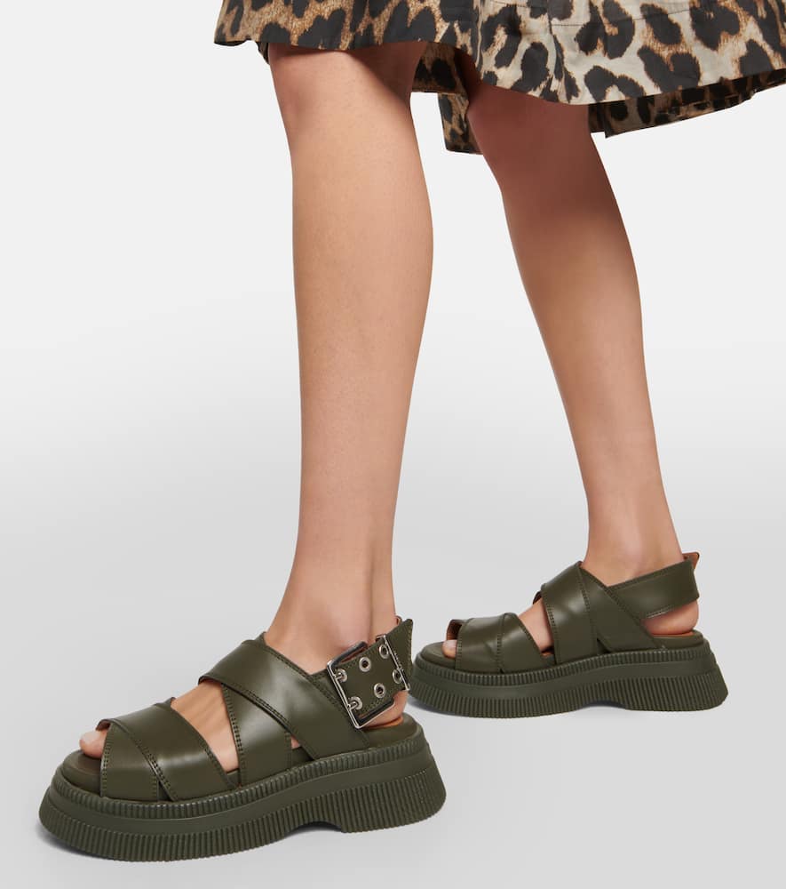 Ganni Leather platform sandals
