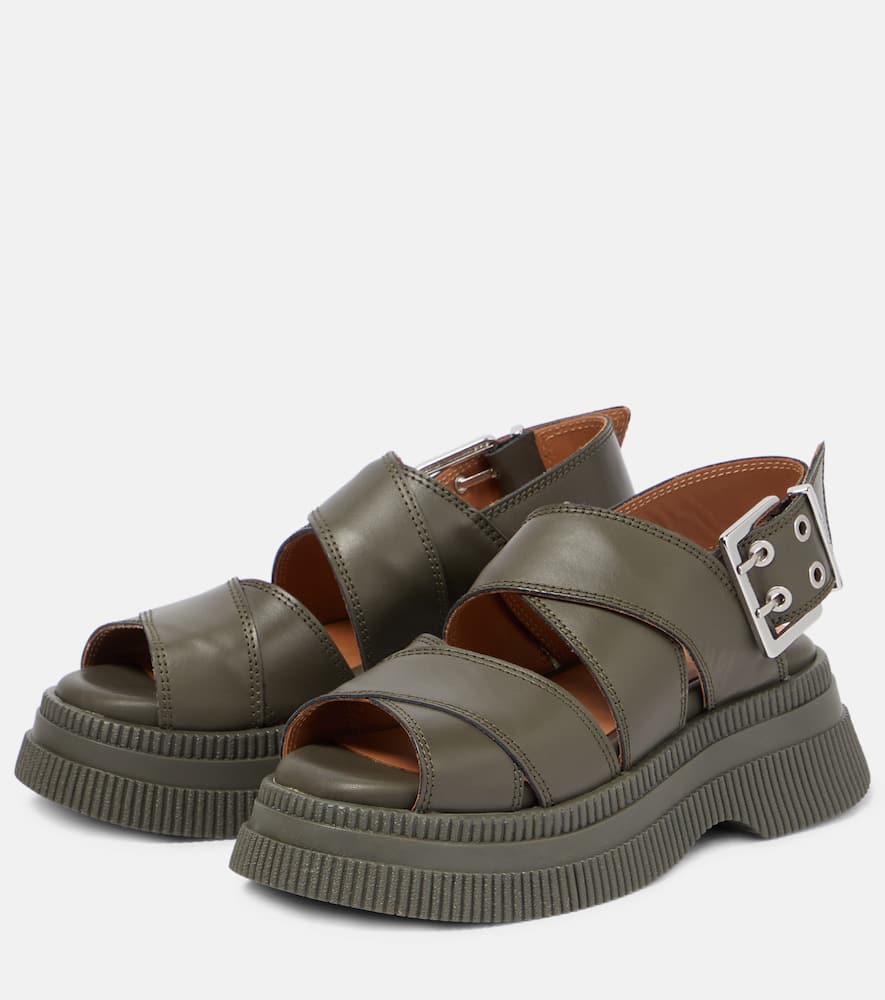 Ganni Leather platform sandals
