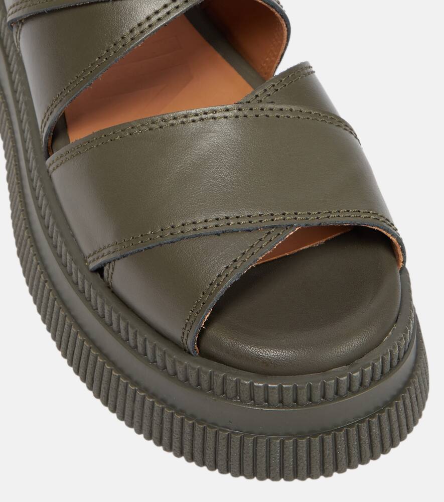 Ganni Leather platform sandals