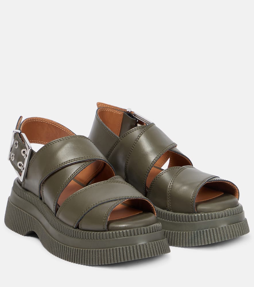 Ganni Leather platform sandals