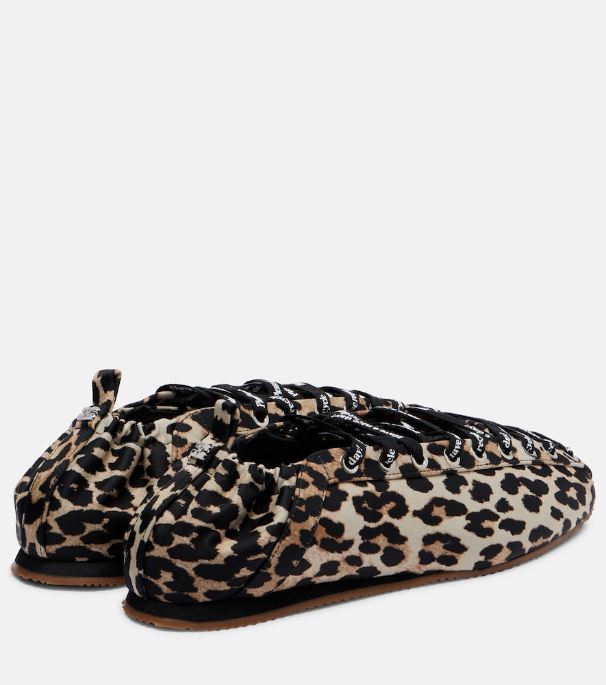 Ganni Leopard-print ballet flats