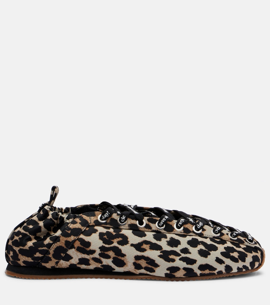 Ganni Leopard-print ballet flats