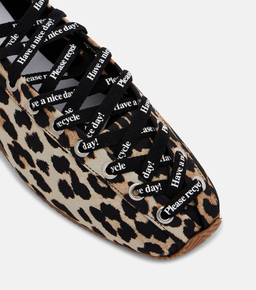 Ganni Leopard-print ballet flats