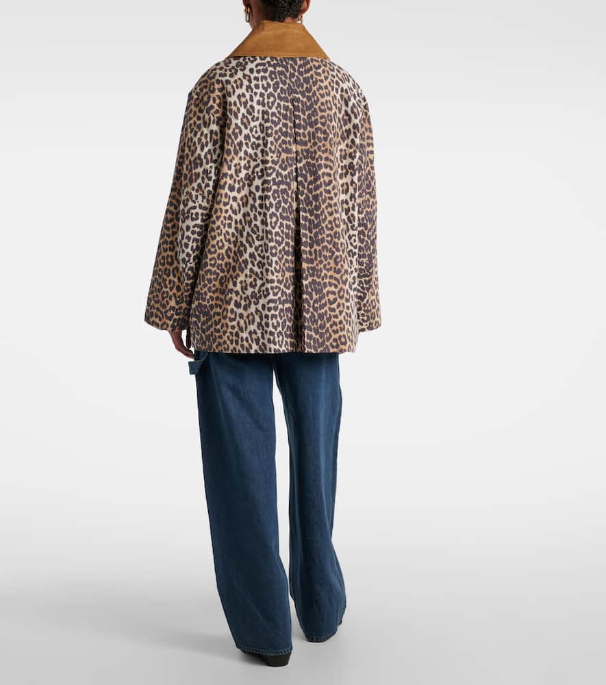 Ganni Leopard-print canvas jacket