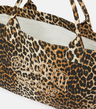 Ganni Leopard-print canvas tote bag