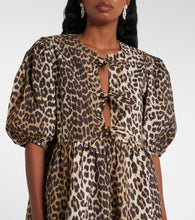 Ganni Leopard-print cotton minidress