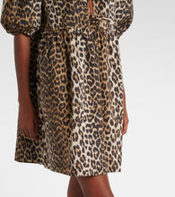 Ganni Leopard-print cotton minidress