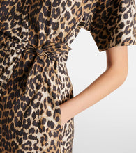 Ganni Leopard-print cotton wrap dress