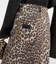 Ganni Leopard-print denim maxi skirt