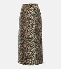 Ganni Leopard-print denim maxi skirt - Ganni 豹纹牛仔长裙