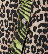 Ganni Leopard-print denim shirt dress
