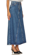 Ganni Overdyed Double Fly Maxi Skirt in Blue