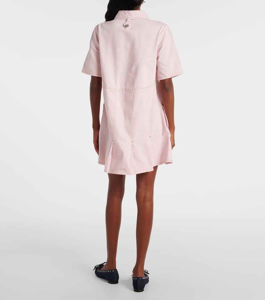 Ganni Pleated denim shirt dress