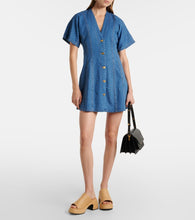 Ganni Polka-dot denim minidress