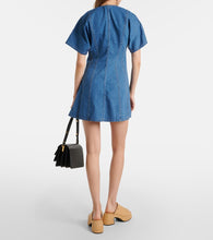 Ganni Polka-dot denim minidress