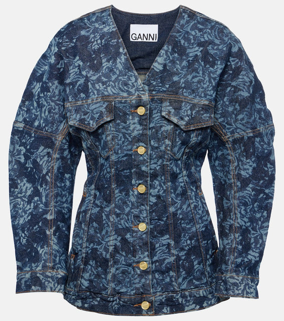 Ganni Printed denim jacket