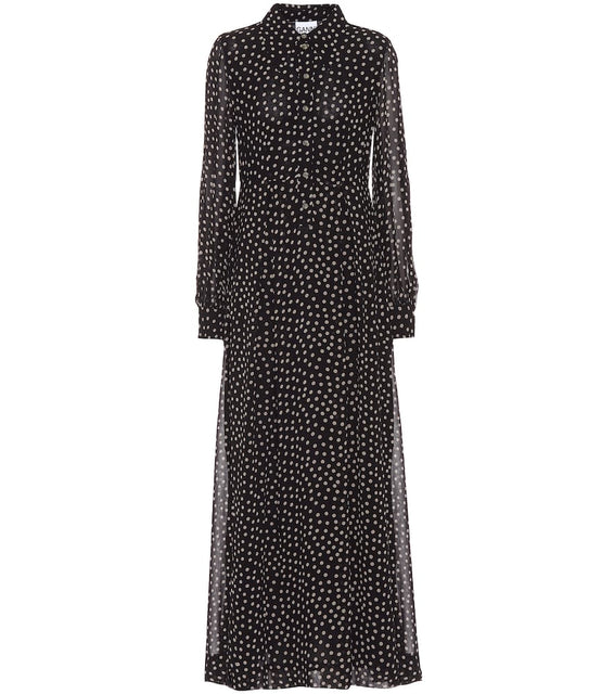 Ganni Printed georgette maxi dress