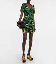 Ganni Printed ruched mini dress