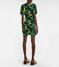Ganni Printed ruched mini dress