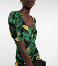 Ganni Printed ruched mini dress