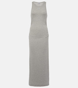 Ganni Ribbed-knit cotton-blend midi dress