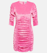 Ganni Ruched velvet minidress