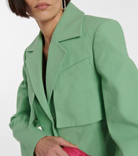 Ganni Single-breasted cotton canvas blazer