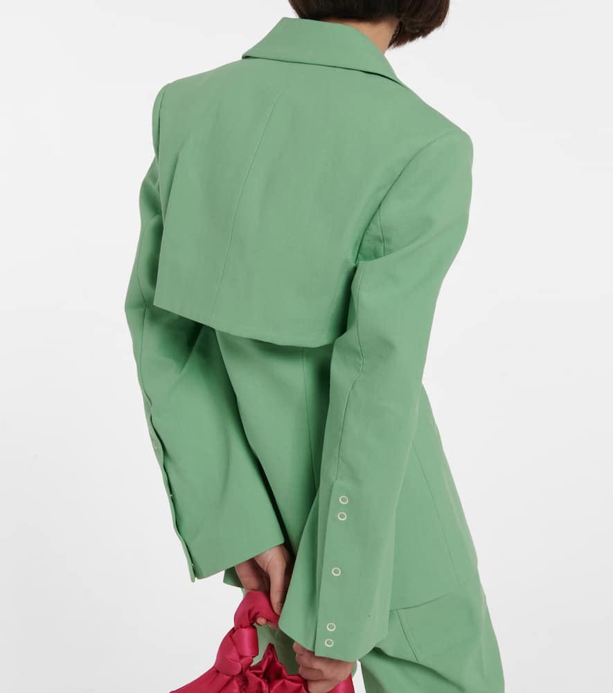 Ganni Single-breasted cotton canvas blazer
