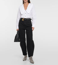 Ganni Snake-effect faux leather ankle boots