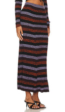 Ganni Sprayed Maxi Skirt in Red, Lavender
