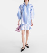 Ganni Striped cotton minidress