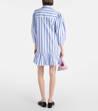 Ganni Striped cotton minidress
