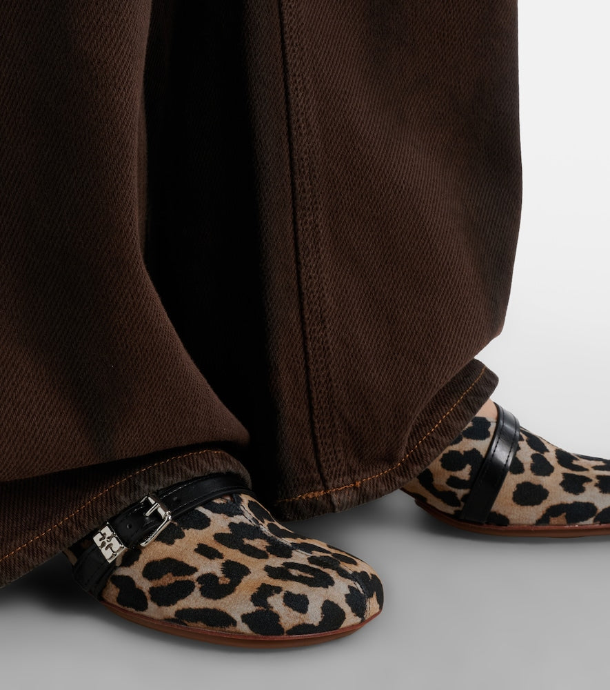 Ganni Sue printed denim mules