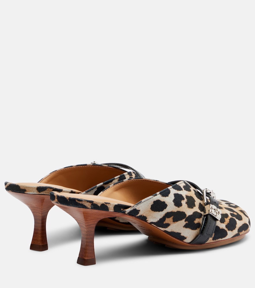Ganni Sue printed denim mules