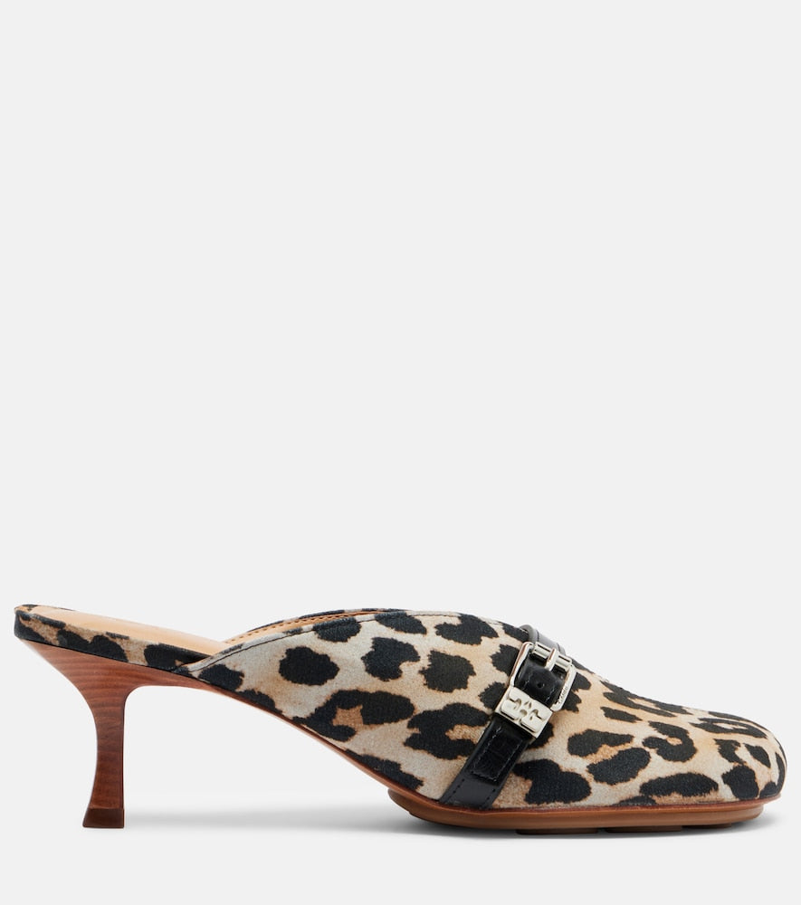 Ganni Sue printed denim mules