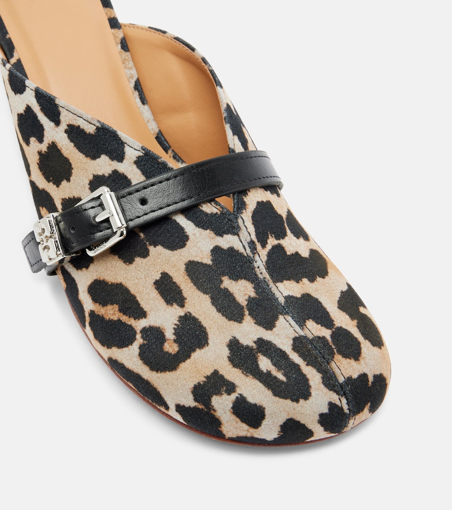 Ganni Sue printed denim mules