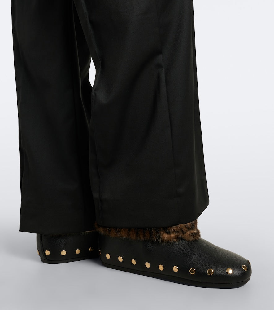 Ganni Jenny studded ankle boots in Black - Flat Boots