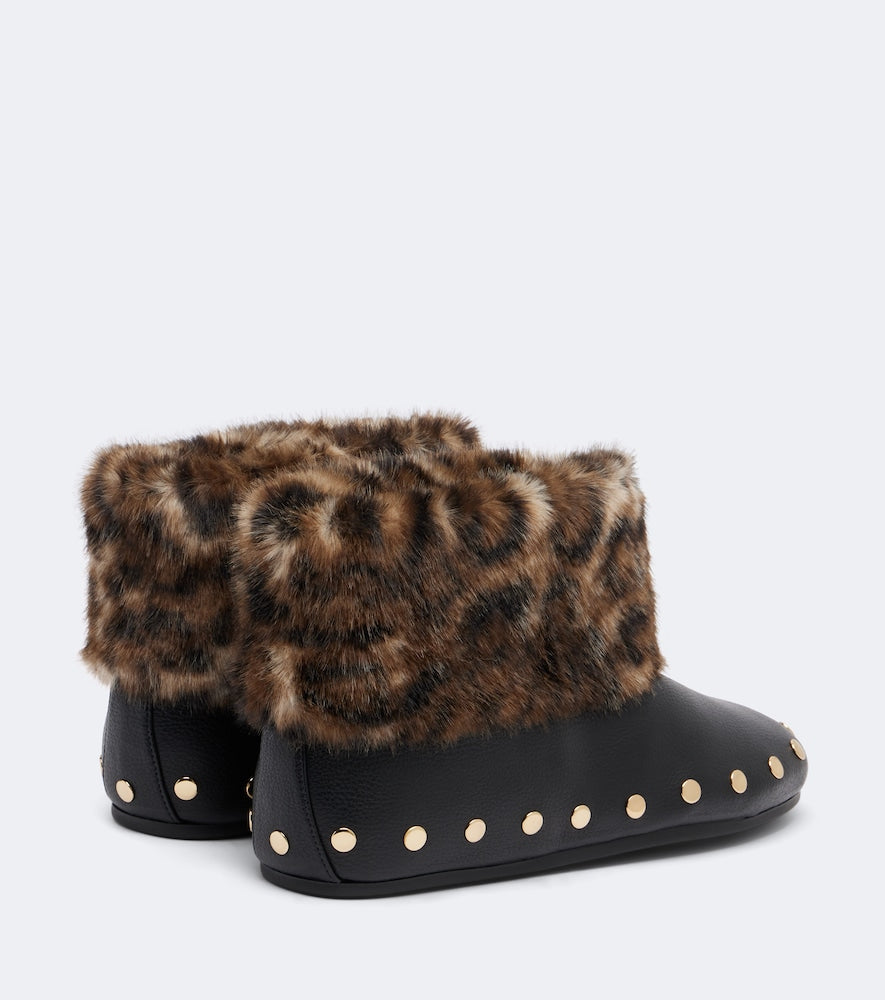 Ganni Jenny studded ankle boots in Black - Flat Boots