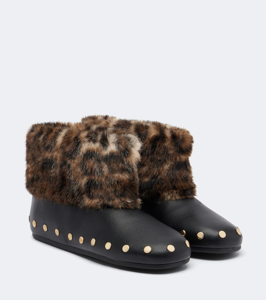 Ganni Jenny studded ankle boots in Black - Flat Boots