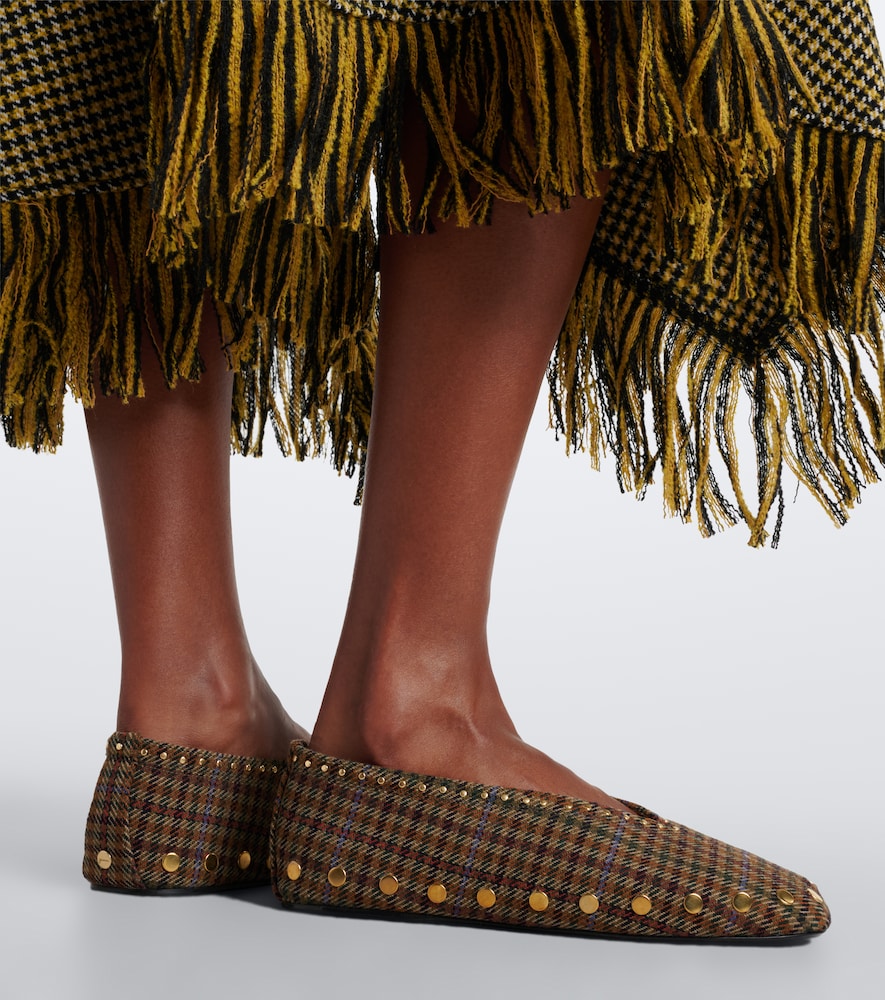 Ganni Jenny studded plaid ballet flats in Multicoloured - Ballerina Flats