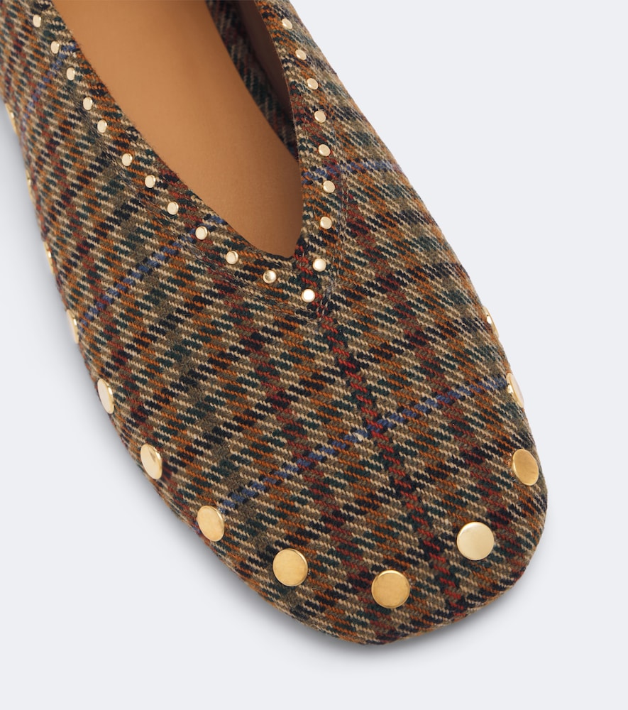 Ganni Jenny studded plaid ballet flats in Multicoloured - Ballerina Flats