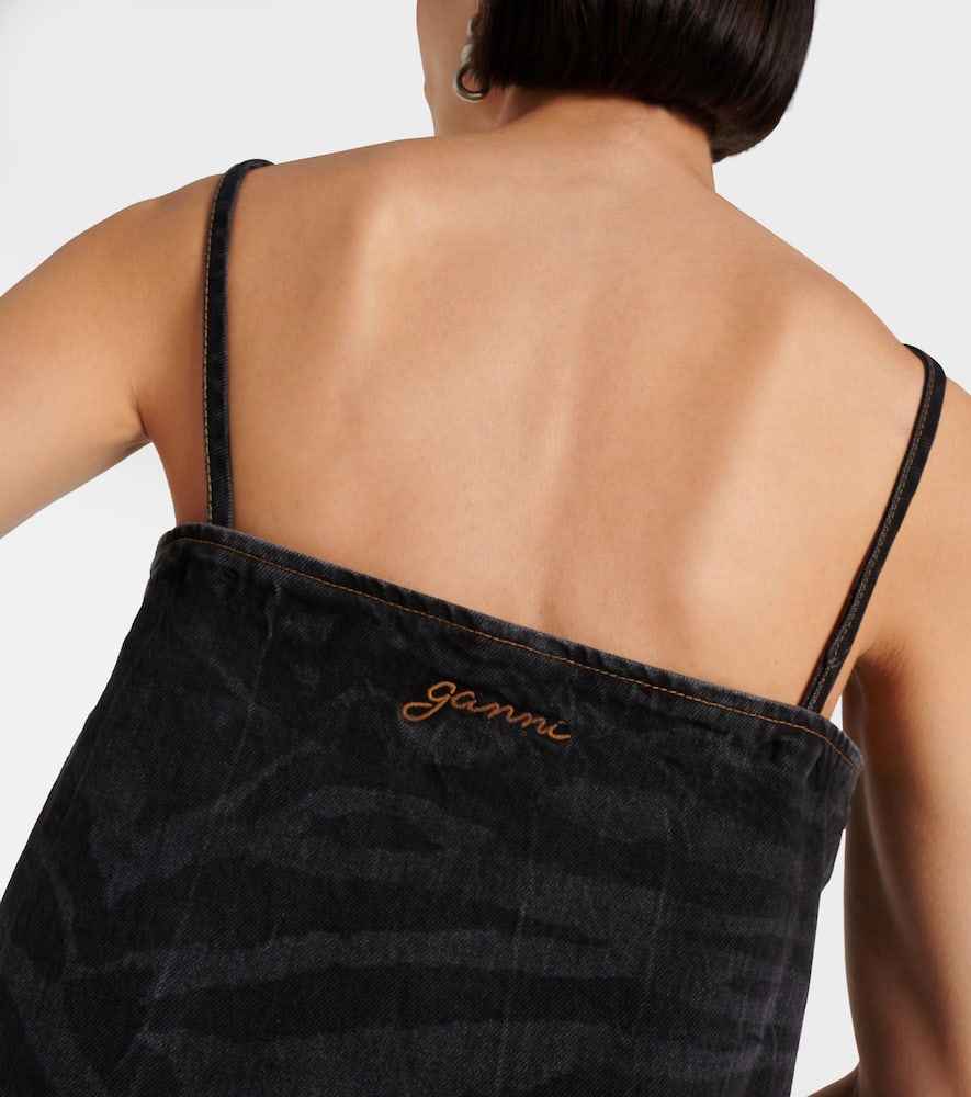 Ganni Zebra-print denim minidress