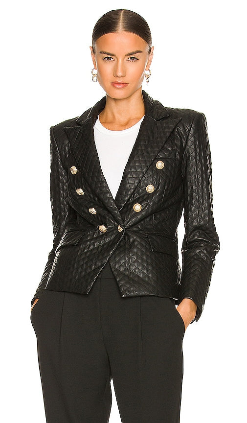 Generation Love Angie Faux Leather Blazer in Black